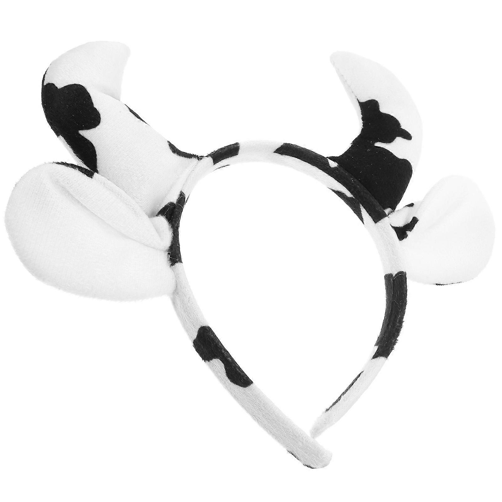 Cow Ears Headband Cosplay Headband for Decoration with Plush and Plastic
