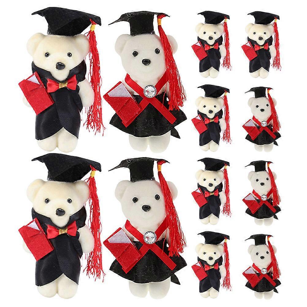 Graduation Decoration Mini Bear Shape Plush Toy For Graduates Assorted Color 48Pcs