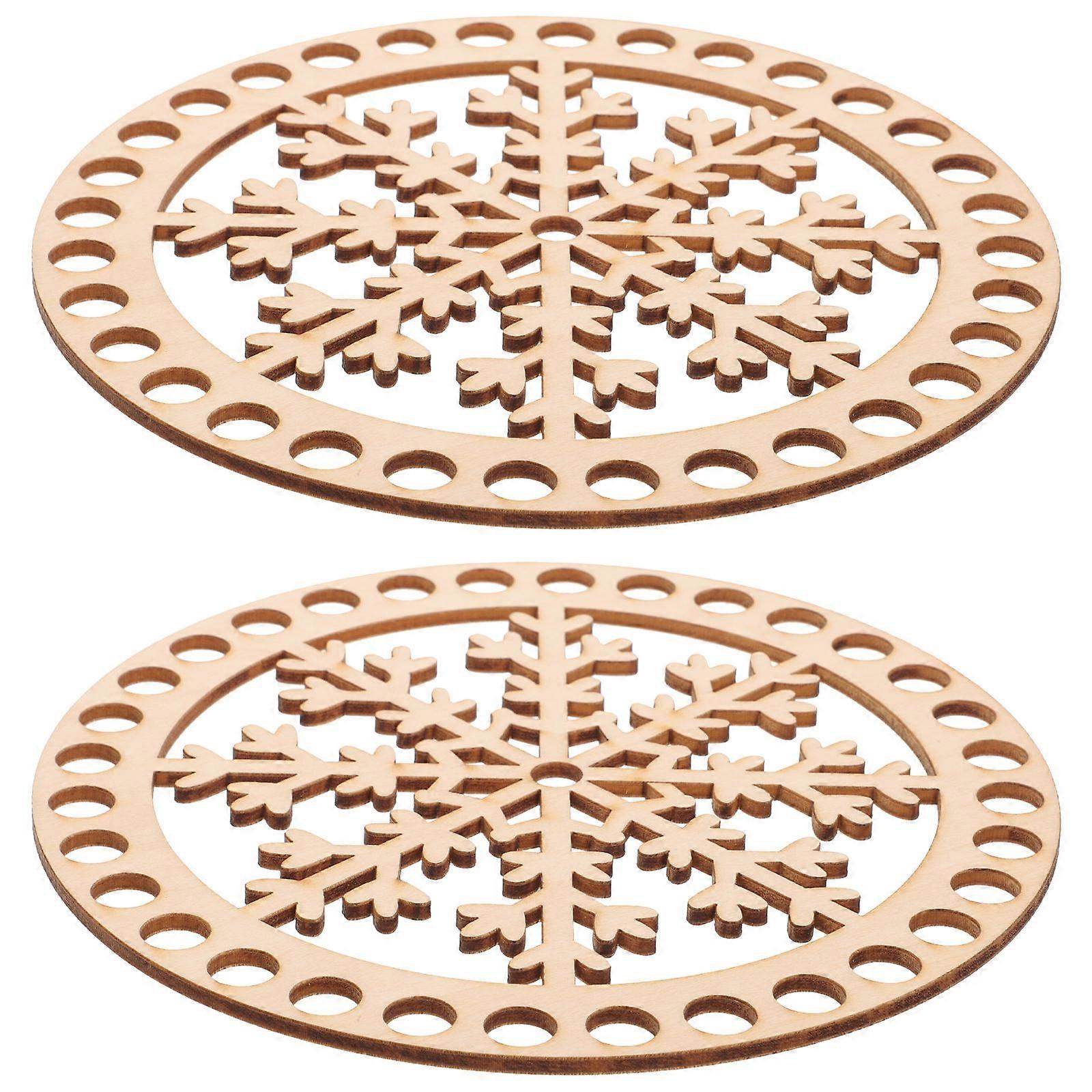 Natural Wooden Basket Bottom for 8Pcs Crochet Basket Bottom Elements