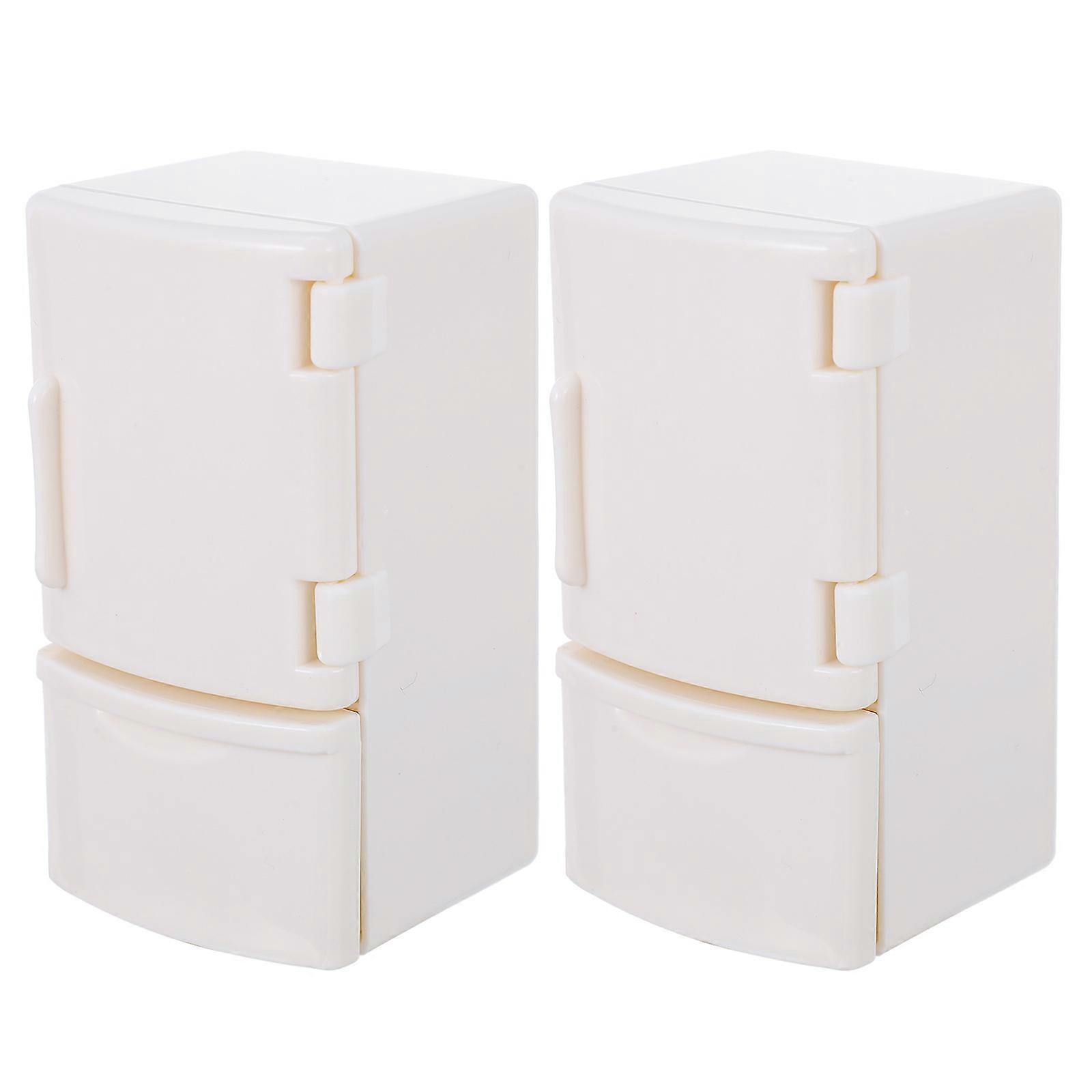 Mini House Accessory Refrigerator Model for Decoration 8Pcs White
