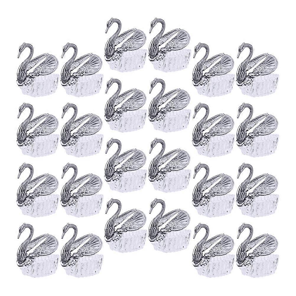 Candy Containers Silver Acrylic Storage Boxes for Wedding Use 24Pcs