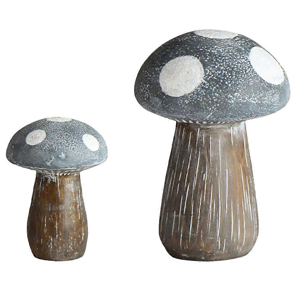 Simulation Mushroom Ornaments Resin Sculpture Home Accessories Realistic Style 2Pcs