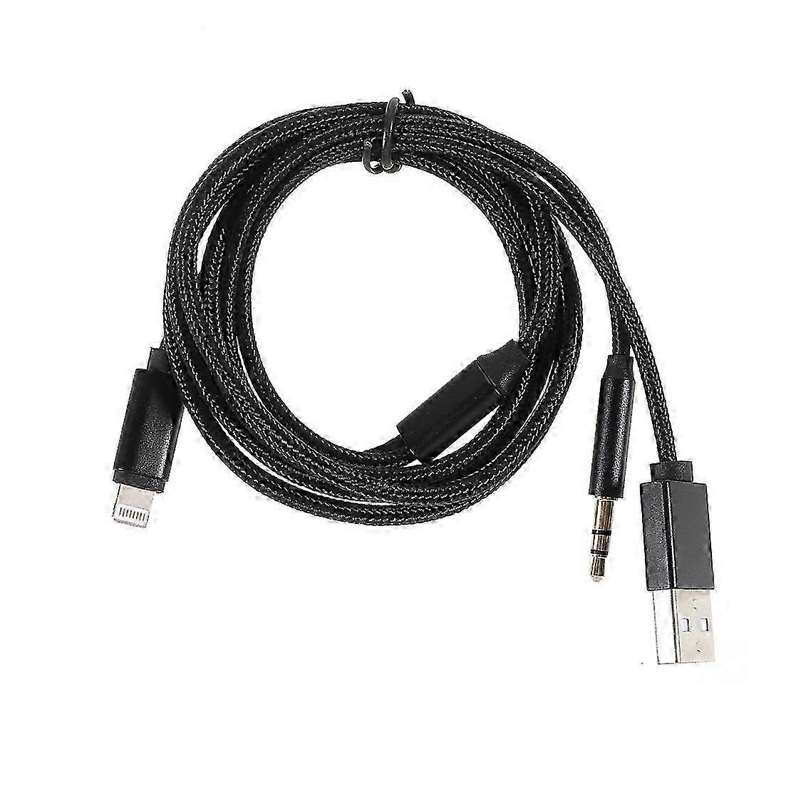 Lightning to 3.5mm AUX Audio Adapter Cable with USB Charging for