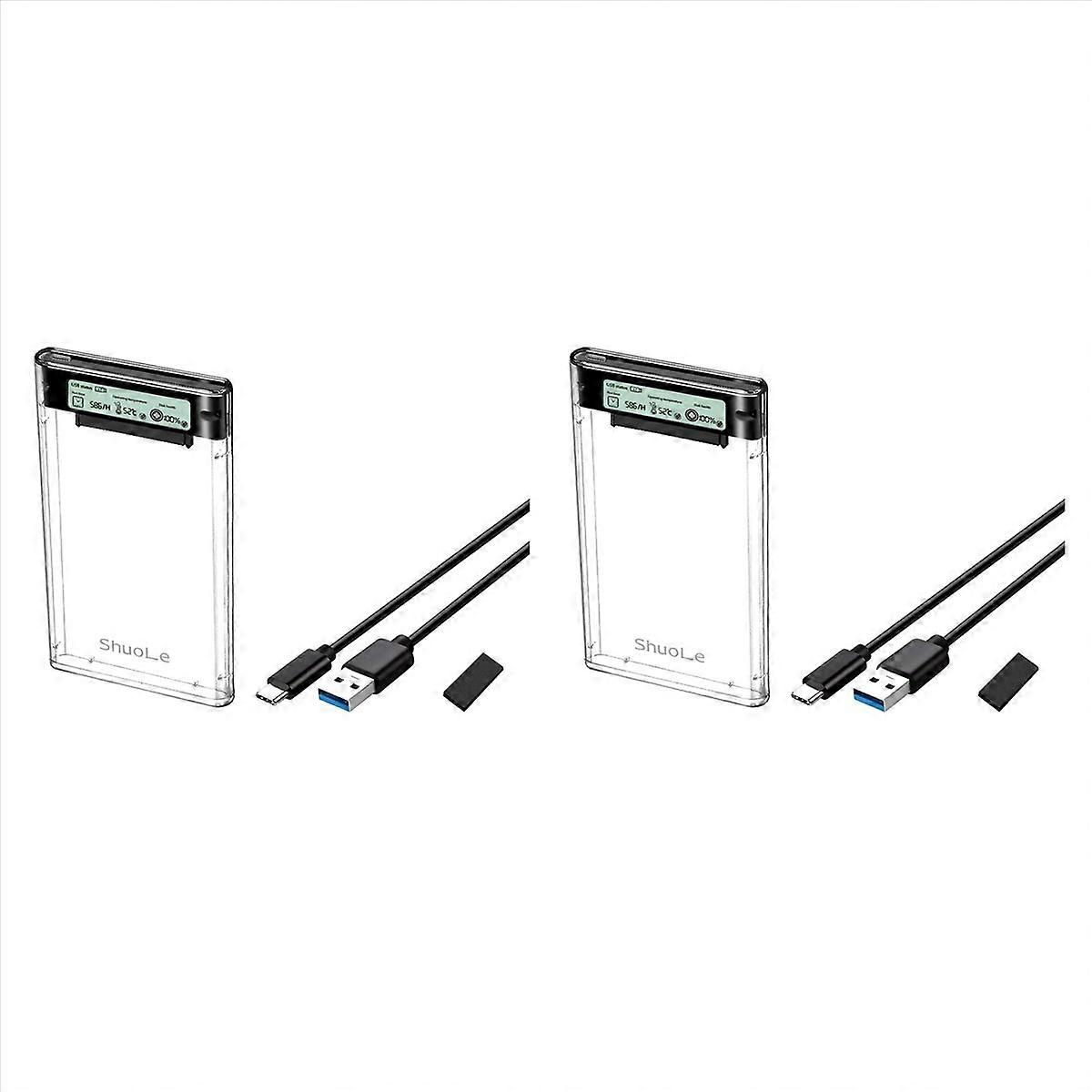 2X USB3.2 External HDD Case 5Gbps 2.5 Inch Hard Disk Case Type-C SSD Enclosure HDD SSD Storage Case