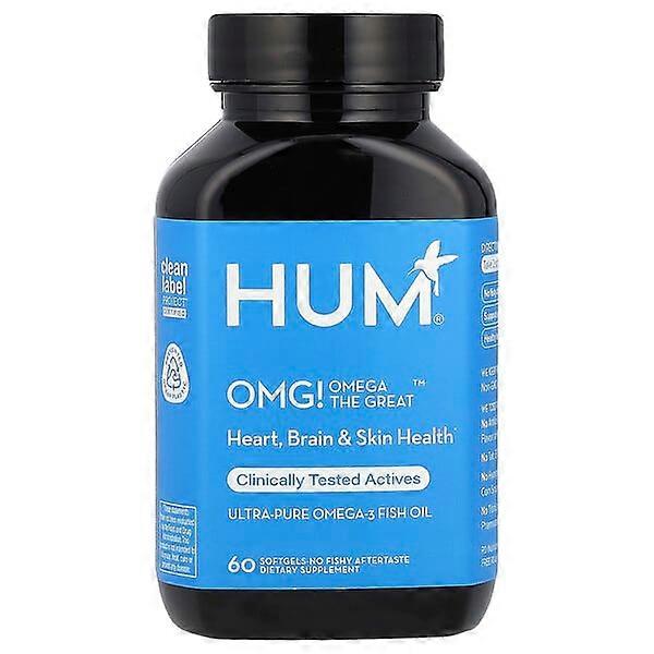 HUM Nutrition, OMG! Omega The GreatÃÂÃÂ¢ÃÂÃÂÃÂÃÂ¢, Ultra-Pure Omega-3 Fish Oil, 60 Softgels