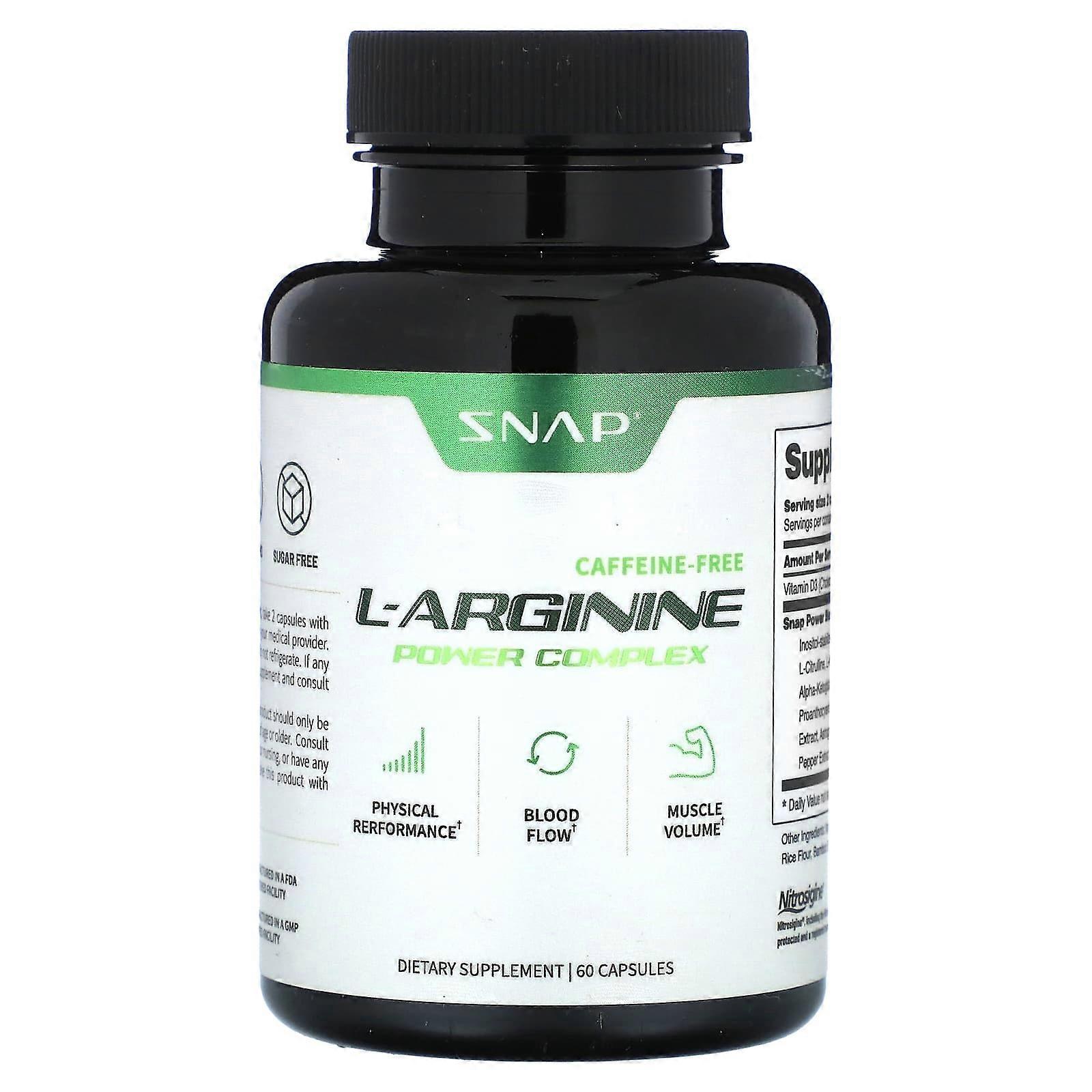 L-Arginine, Caffeine-Free, 60 Capsules