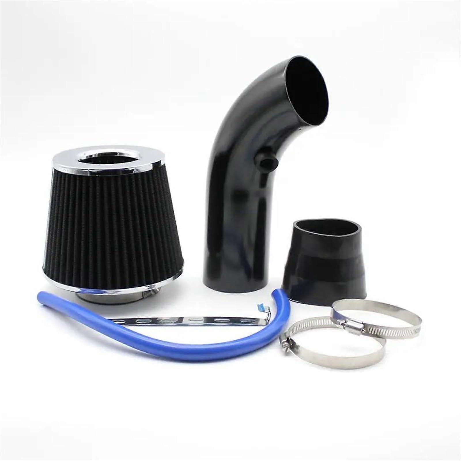 Air Intake Filter Turbo Universal Cold Intake Kit 76mm Car Rubber Hose Black Induction Pipe