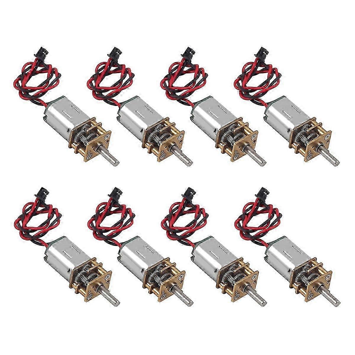 8PCS Mini N20 Gear Motor, DC 3V-6V Slow Speed Full Metal Micro Motor for DIY Robot Car RC Toys with Terminal