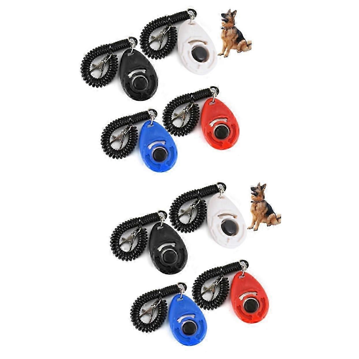 2sets Professional Dog Clicker Big Button Training Clickers with Wrist Strap Pet Training Clicker 4pcs2 25-26s