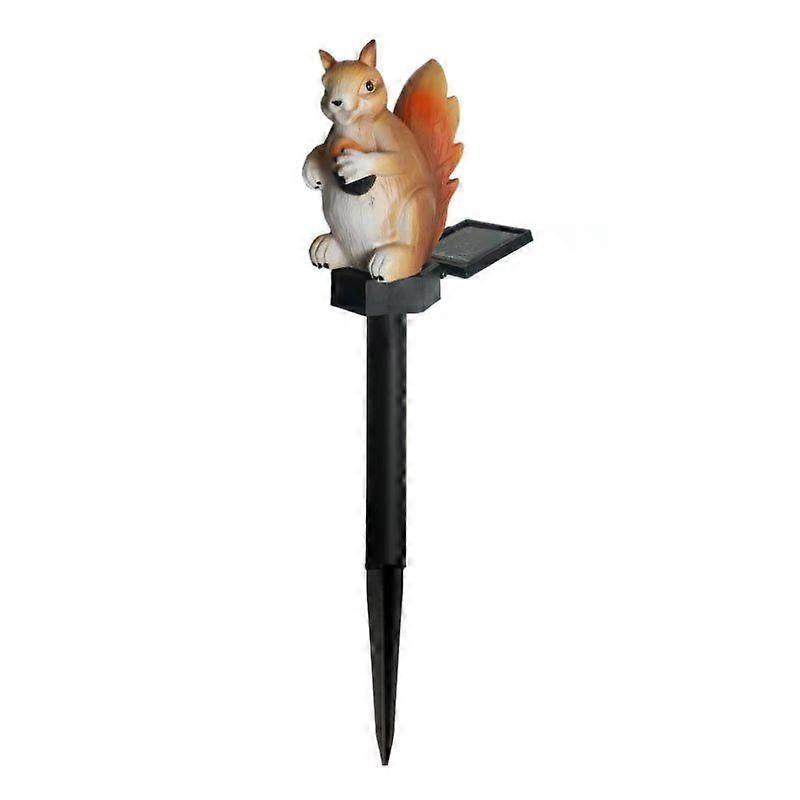 Resin Squirrel LED Solar Ground Plug Light