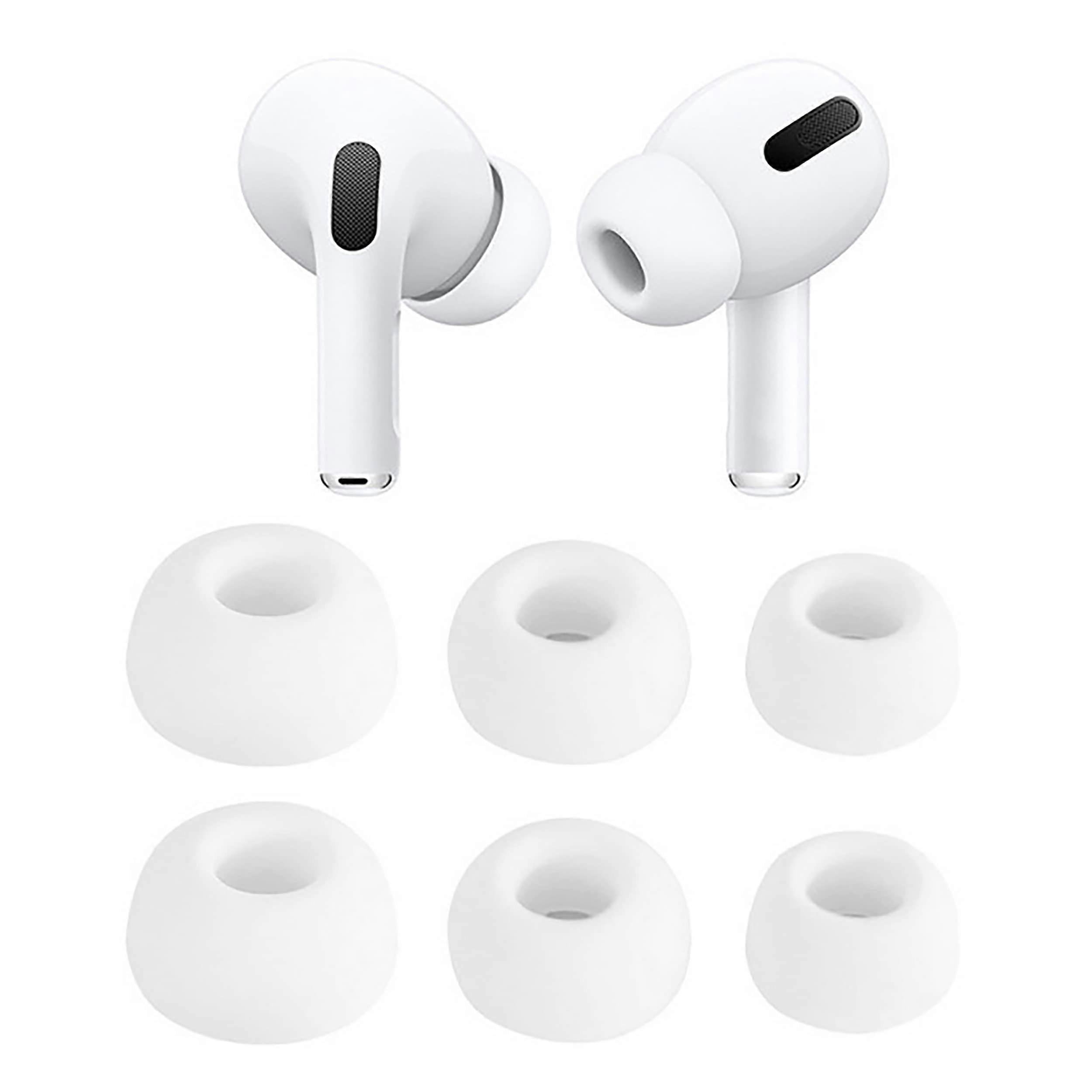 ZENGO 3 Pairs Replacement Earbuds for Airpods Pro with Noise Reduction Hole Silicone Ear Tips for Airpods Pro (SML, White)