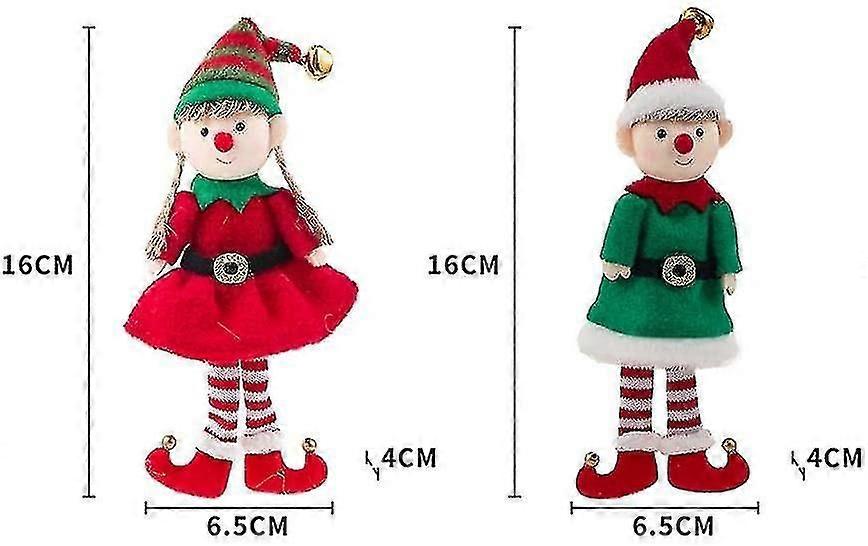 Σύνολο 2 βελούδινων ξωτικών Χριστουγέννων διακόσμηση Χριστουγέννων κρεμώντας διακόσμηση αυτοκινήτων