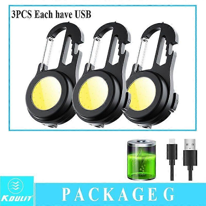 Mini LED Working Light Portable Pocket Flashlight USB Rechargeable Key Light Lanter