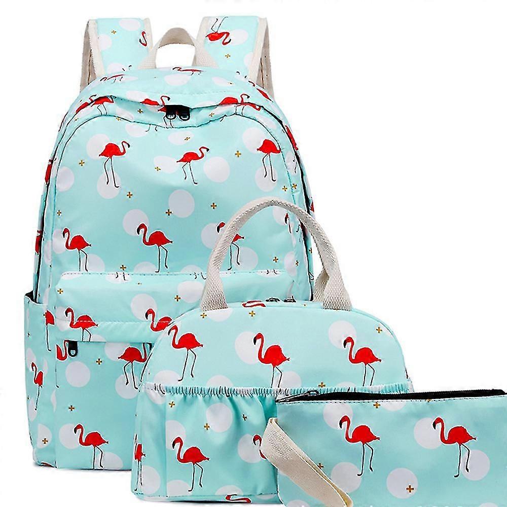 Women's backpack, leisure student schoolbag three-piece set