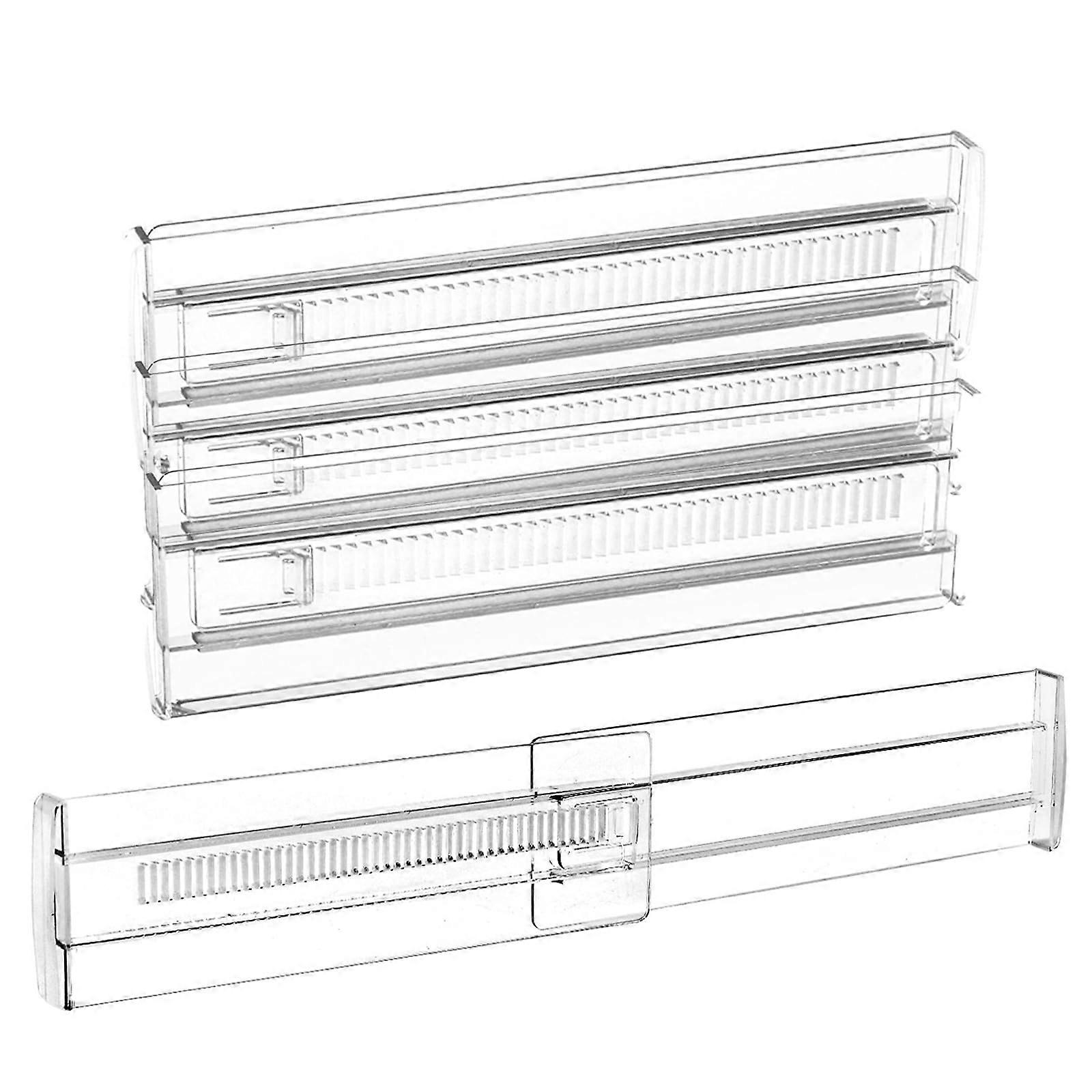 Adjustable Drawer Divider Organizer 3Pack Transparent PVC Closet Organizers Expandable SpaceSaving NonSlip Base