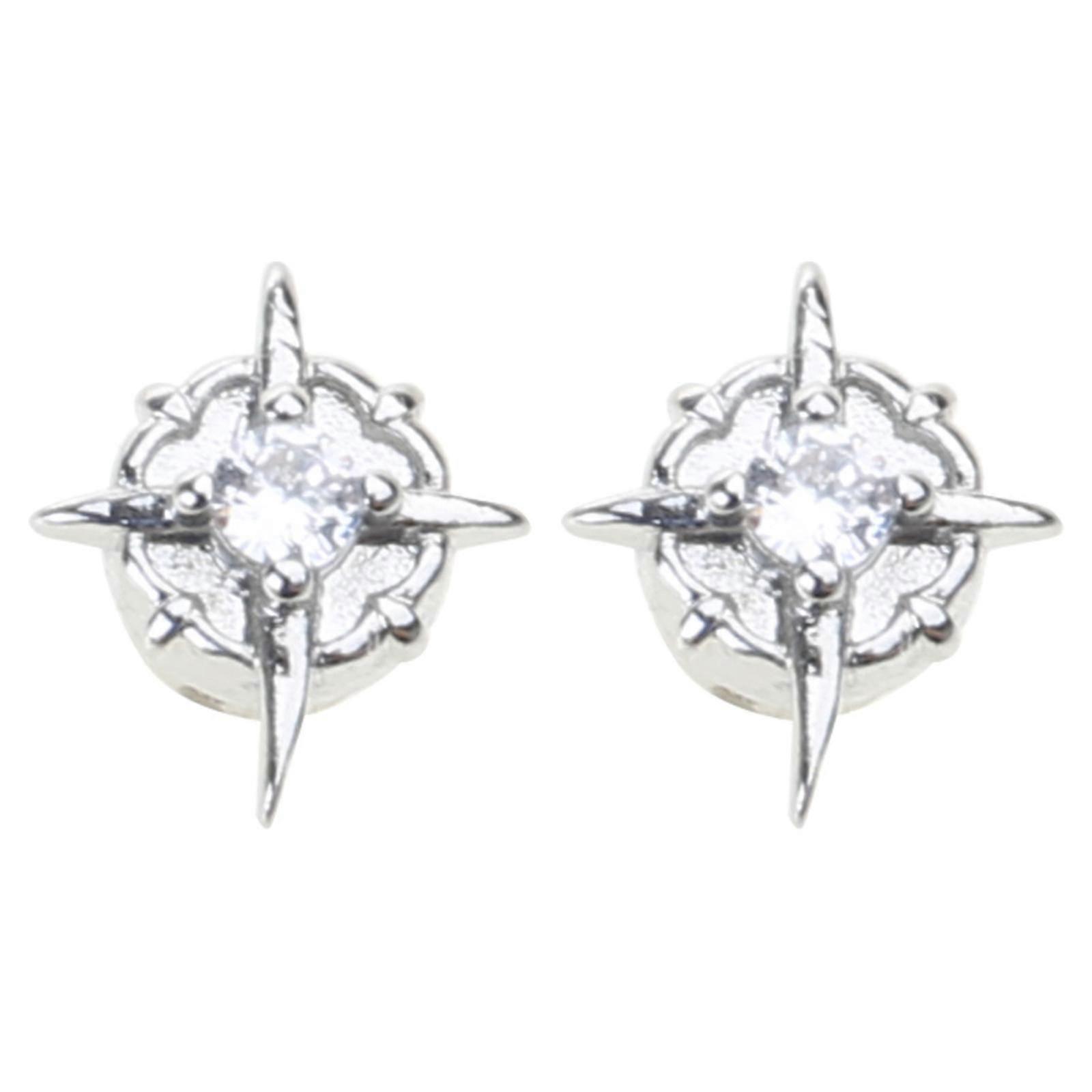 Magnetic Stud Earrings Stainless Steel Polaris Star Clip On for Men's