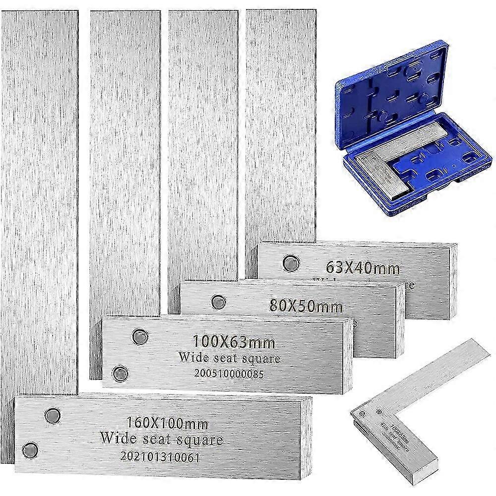 Machinist Square Mechanical Engineer Steel High Precision 90 Degree Wide Base Tool Angle L-type Testing Measuring Tool 4 Szie