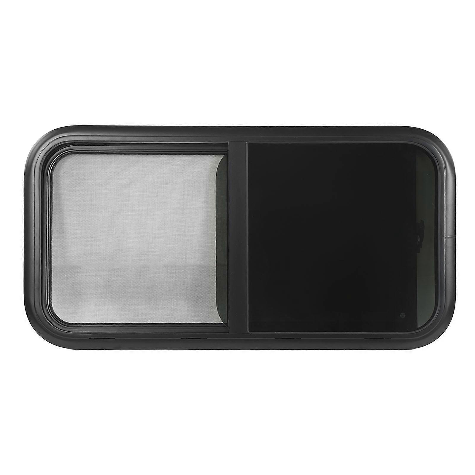 Horizontal Sliding RV Window 35.4 X 17.7in Black Modified Window for Camping Trailer RV