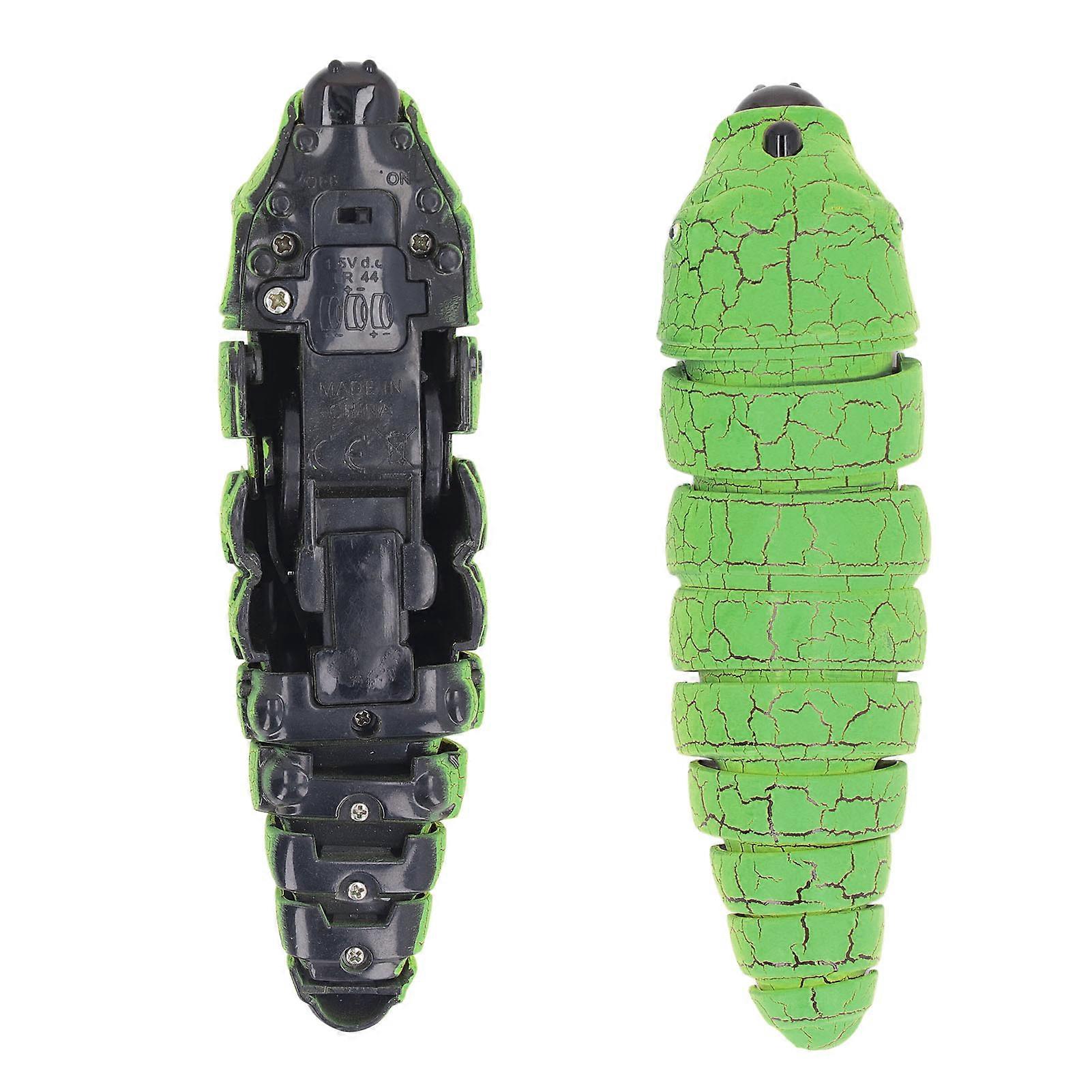 Télécommande Caterpillar Jouet Détection Infrarouge Réaliste Intéressant Jouet Rampant Pour Les Enfants Vert 