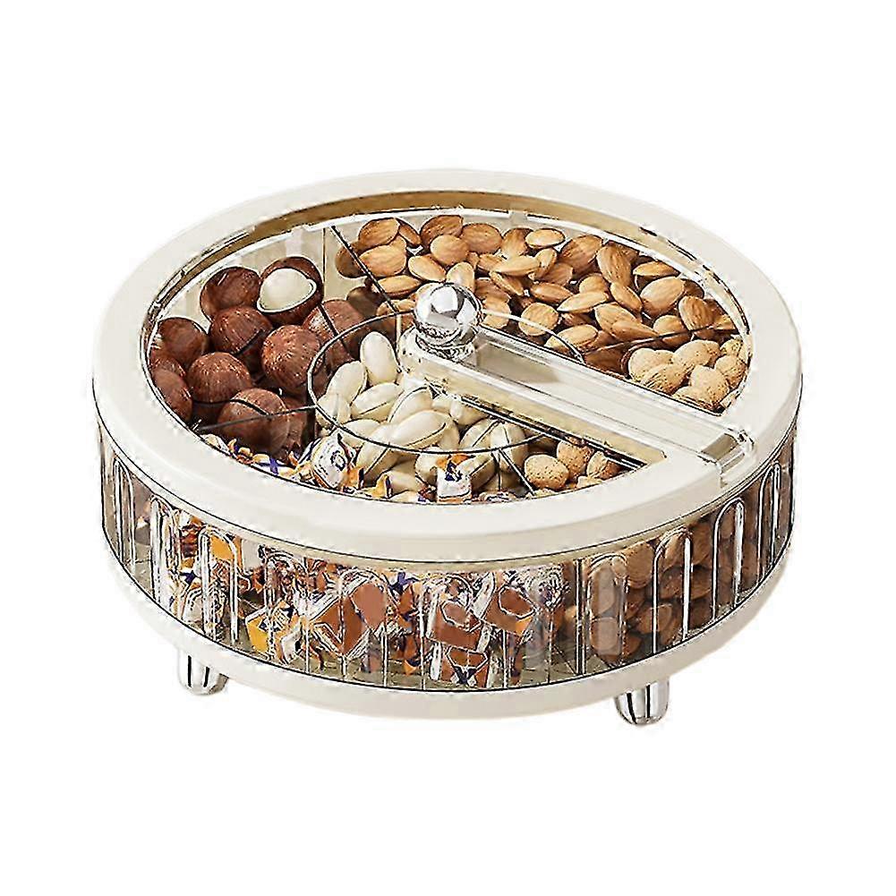 25-26 Rotating Snackle Box Container Snack Veggie Tray with Lid and Handle