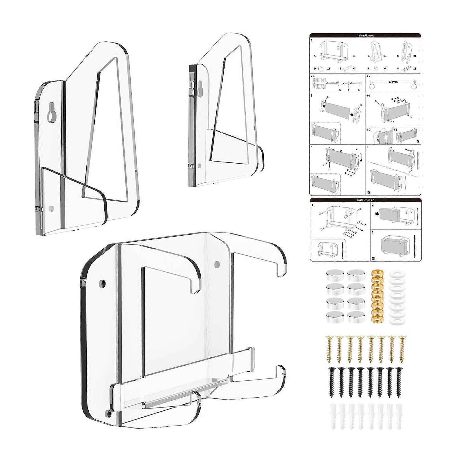 Standard Router Wall Mount 2 in 1 Bracket Power Adapter Internet Installation for G3 Satellite Home Space Saving Multicolor