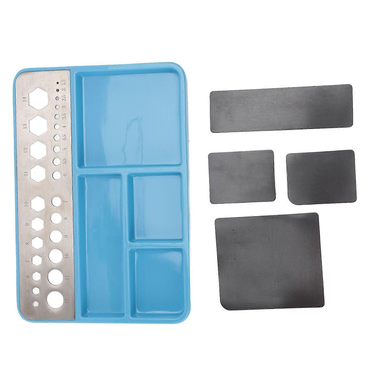 Magnetic RC Screw Tray Portable Professional RC Repair Tool Tray for Car Ship Airplane Model Blue