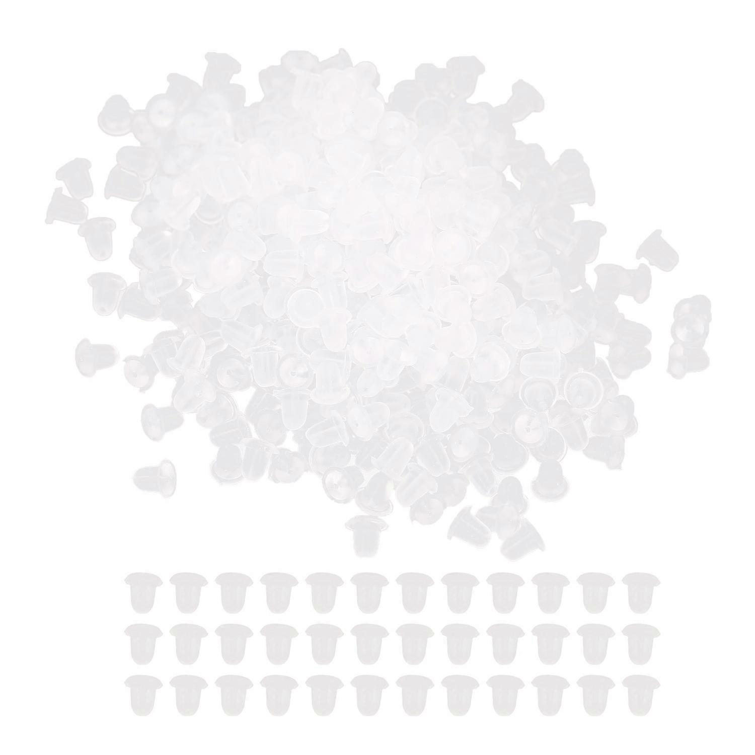 500pcs Transparent Silicone Earrings Back Earrings Backing Earplug Replacement Accessory