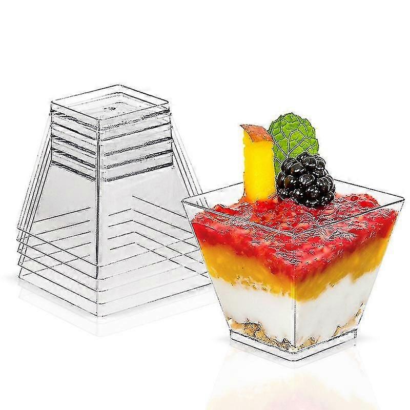 50pcs Disposable Mousse Cups Transparent Mousses Dessert Cup