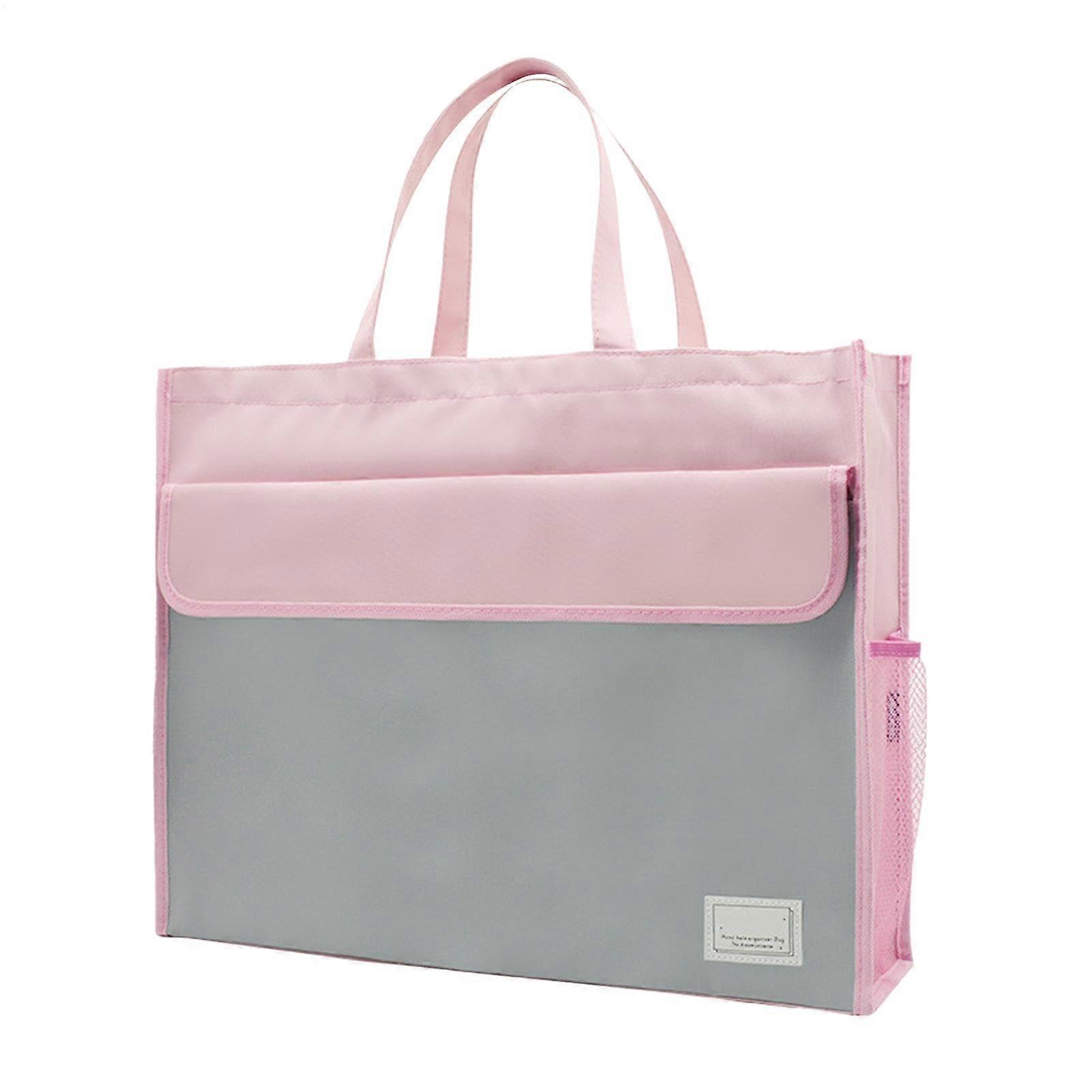 Document Bag Oxford, Accordion Briefcase, Tote With Handle, Pink Bag For Documents, Cards, Messages, Magazines