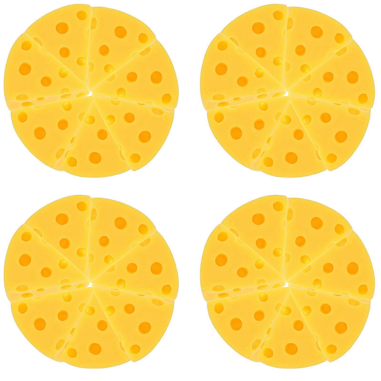 Artificial Cheese Models Triangle Cheesecakes for Decoration 30Pcs Set