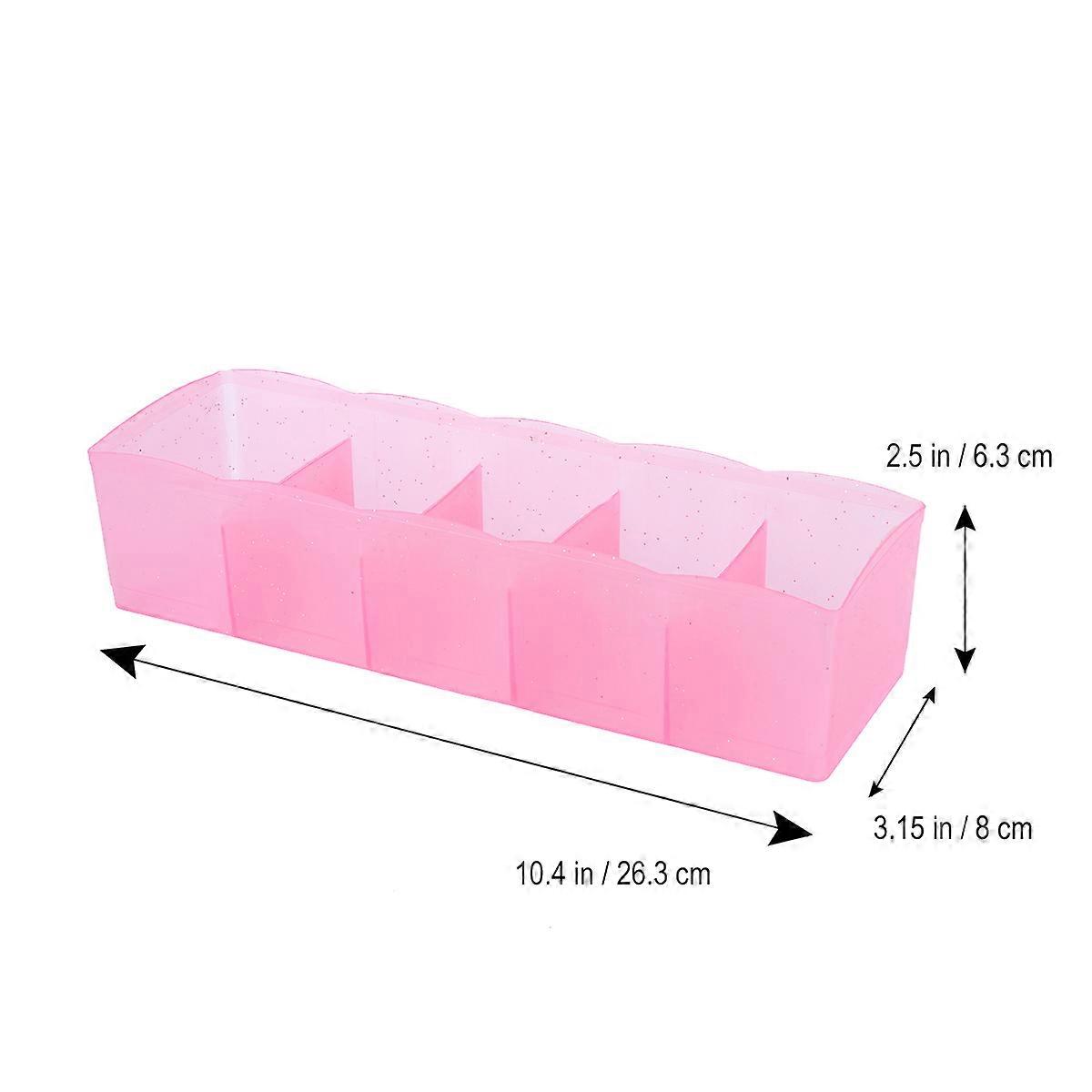 Plastic Underwear Organizer Five Grids Socks Storage Box for Closet