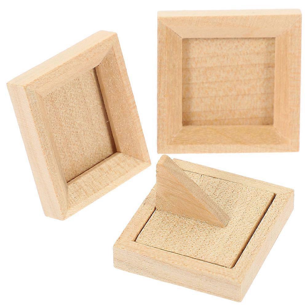 Miniature Photo Frames Wooden Picture Frames for DIY 3Pcs Set