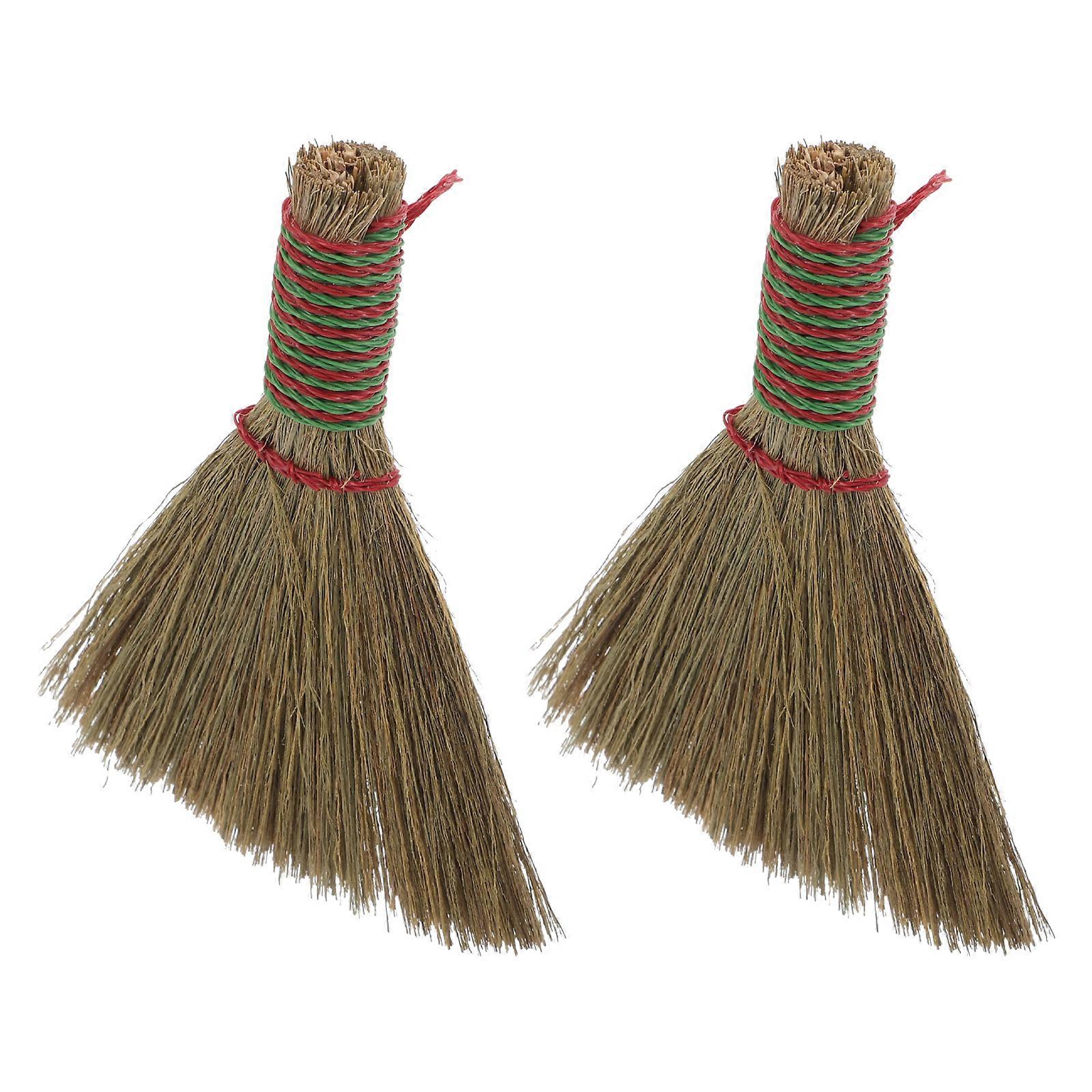 Coffee Natural Material Mini Broom for Desktop Cleaning 2Pcs Lightweight Tool
