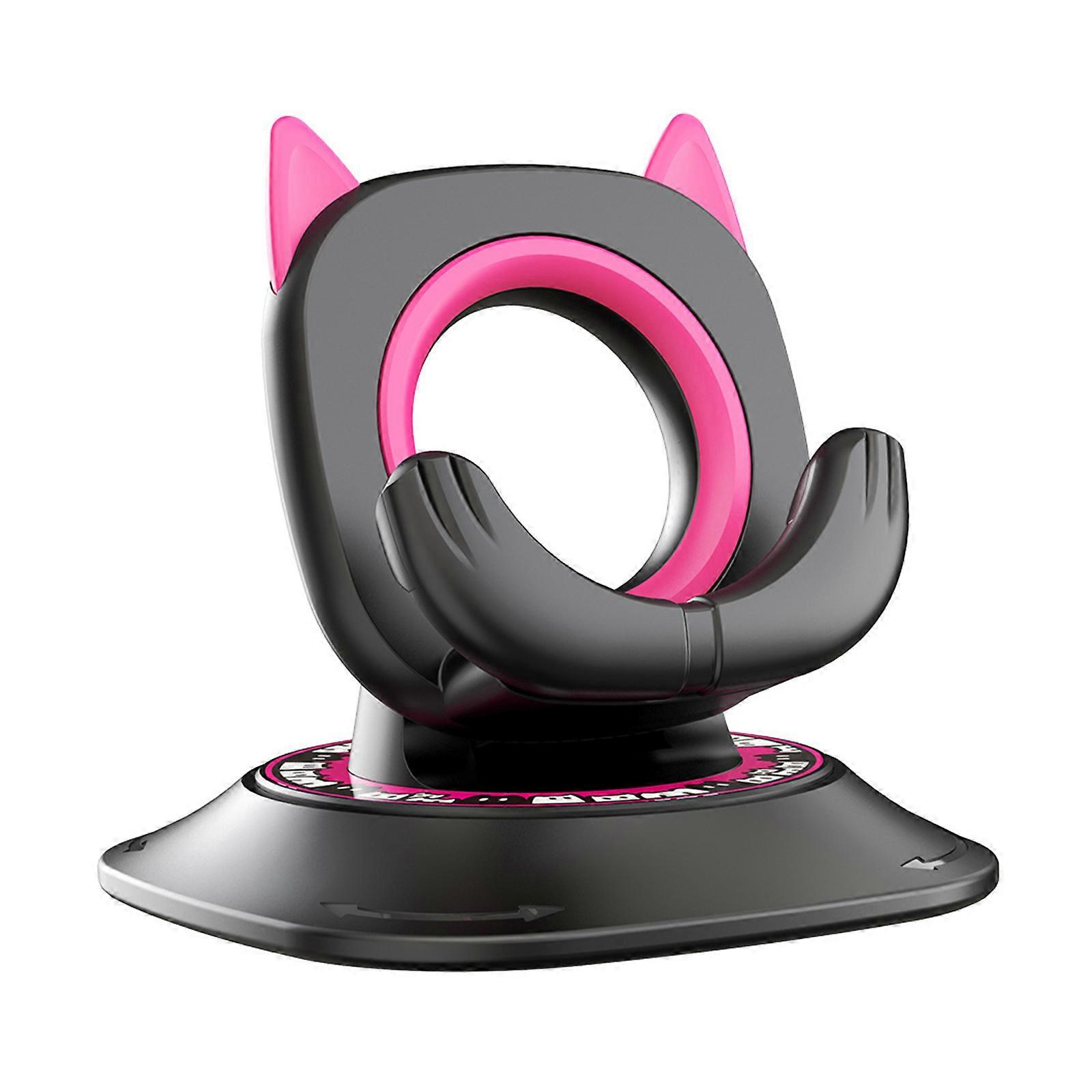 Tool Less Car Phone Mount Support Dashboard Adhesive Base Full Angle Adjustment Anti Scratch Design For Mobile Devices  Red