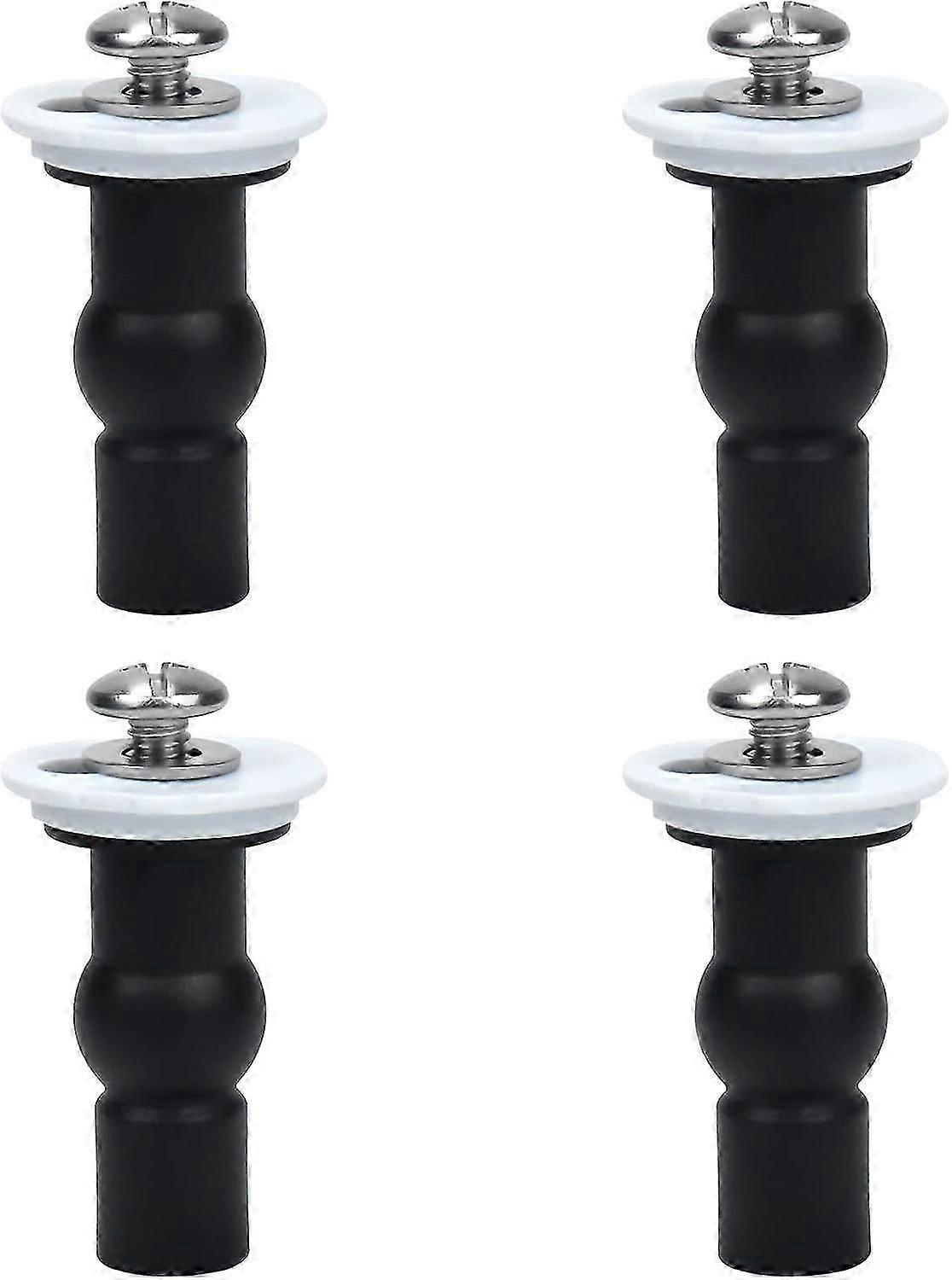 Set of 4 Toilet Seat Hinges with Expanding Rubber Nuts and Screws for Secure and Easy Installation