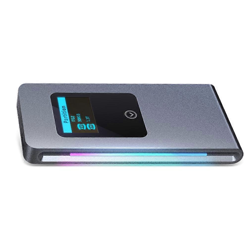 High Speed 10Gbps Mobile Solid State Disk Box RGB Cool Light Effect NVMe Protocol M2 Mobile Hard Disk Drive Box