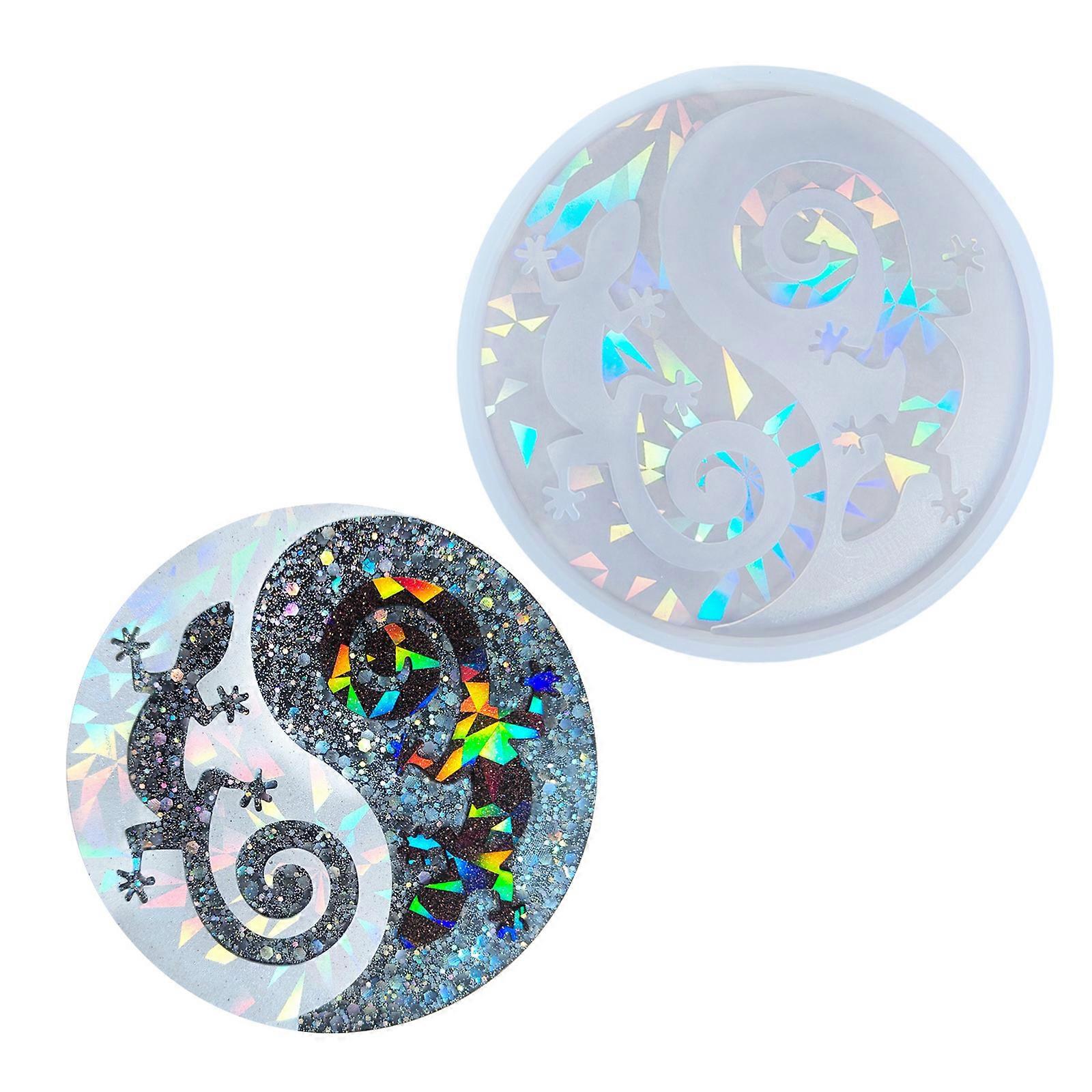 Holography Geckos Untersetzer Silikonform Robuste Silikonbecher Matte Gießform, um Holography Geckos Untersetzer klar zu machen