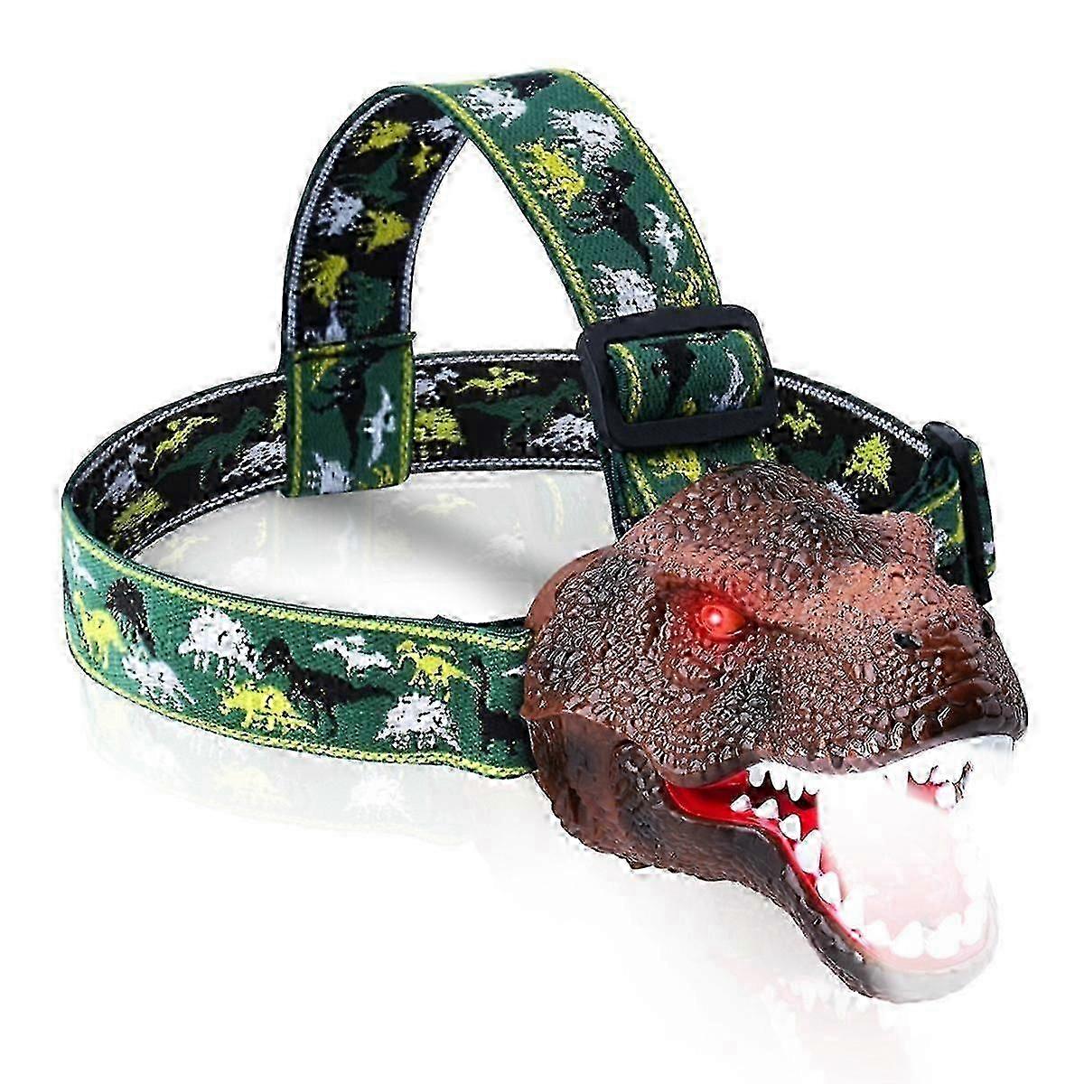 Rechargeable LED headlamp for kids with dinosaur design and roaring/silent modes