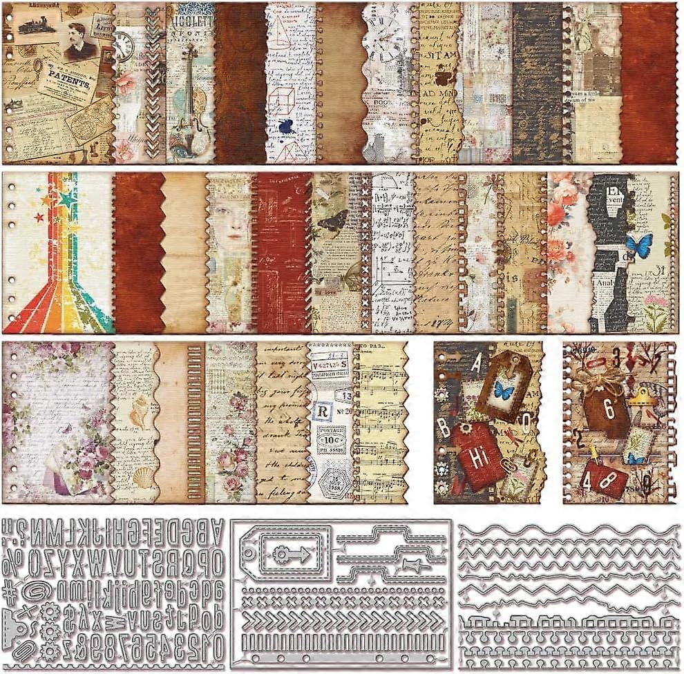 Page Edge Cutting Dies for DIY Scrapbooking Metal Letters Numbers Lace Cut Dies Labels Bookmarks Die Cuts for Card Making Embossing Photo Album Craft 