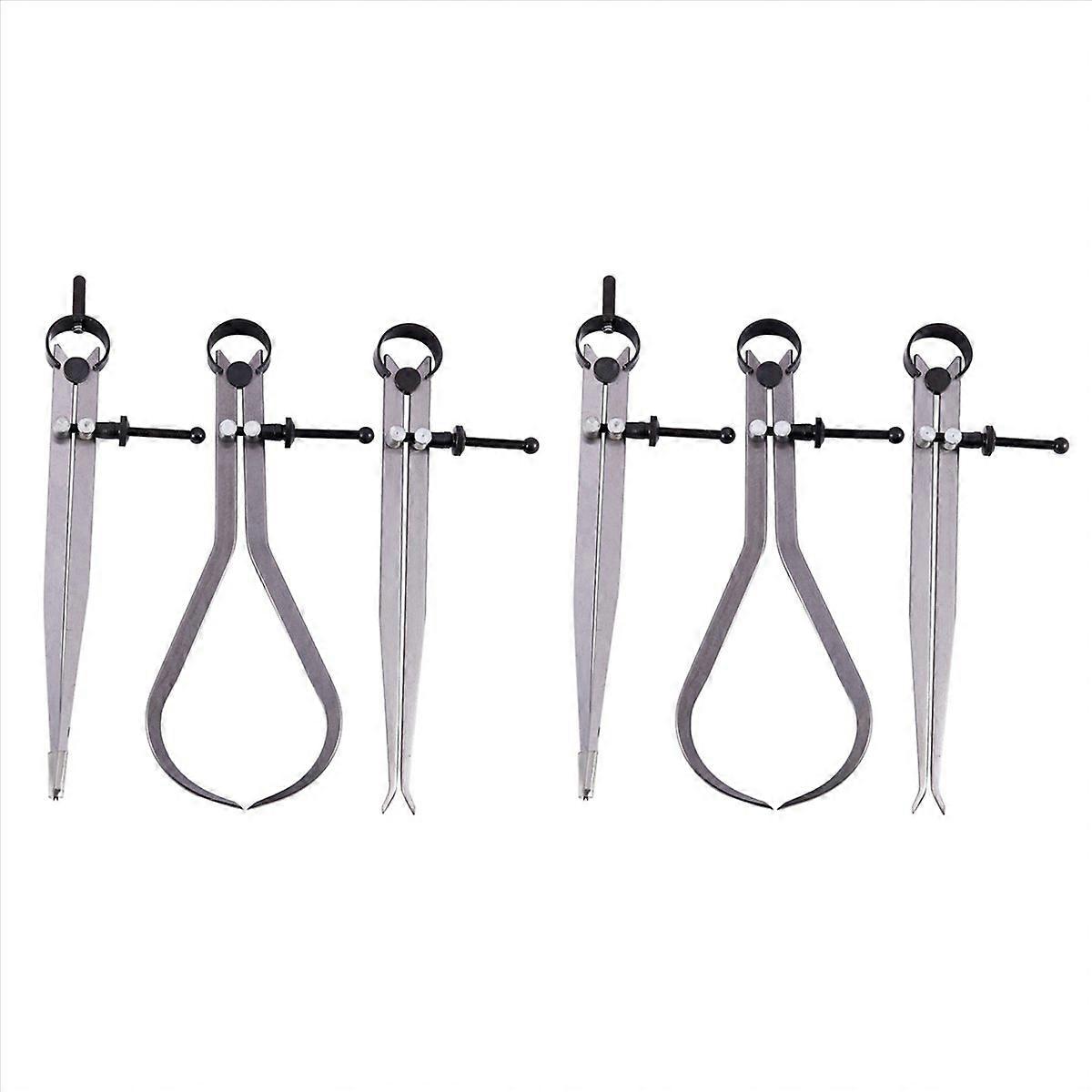 Spring Inside Outside Divider Caliper Set 8-Inch Machinist Tools 6-Pack