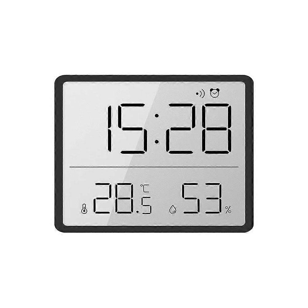 For Digital Clock Large LCD Display with Temperature Humidity Monitor Multifunction Alarm Space Saving Design for Home Bedroom