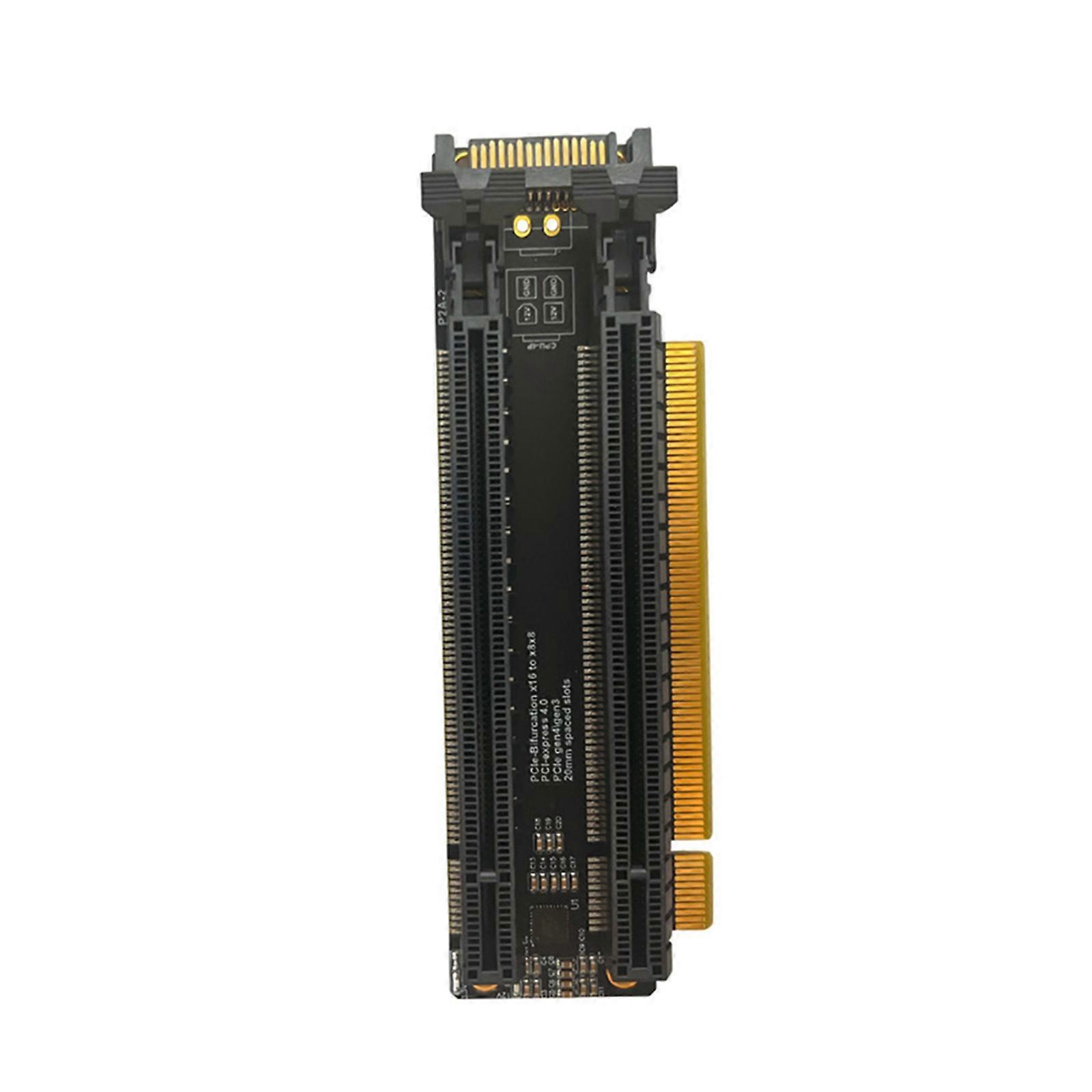PCIE4.0 x16 1 to 2 Expansion Card PCIe-Bifurcation x16 to X8X8 SATA/4P Power Supply Gen4 Split Card Splitter Card Multicolor