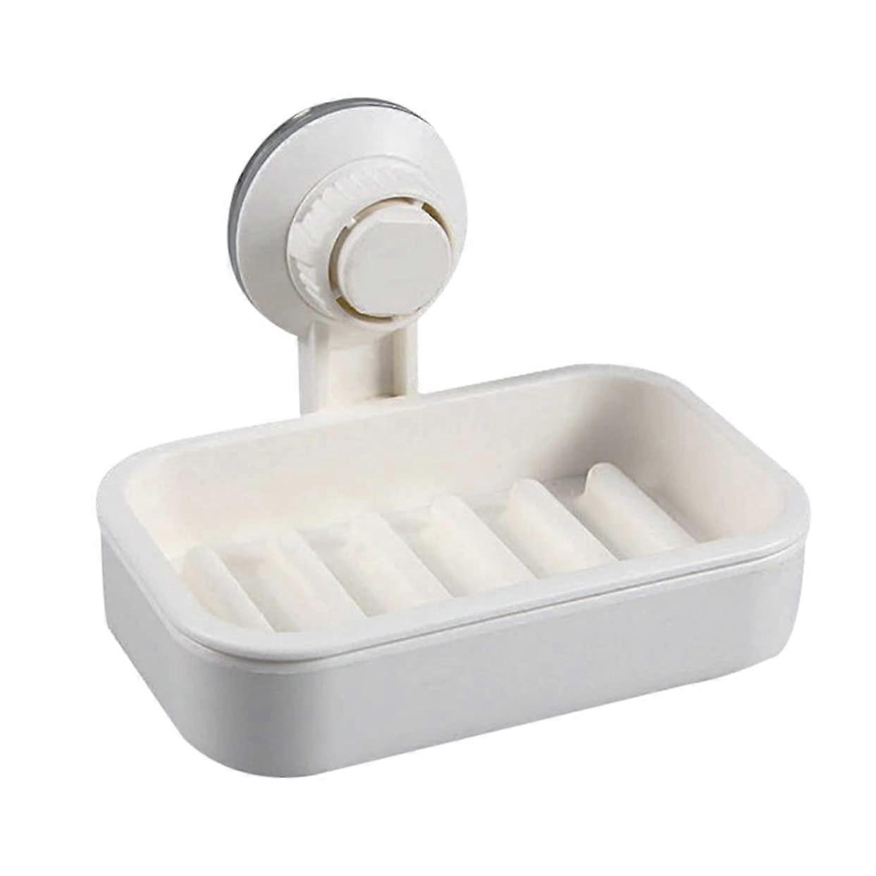 Suction Cup Soap Dish Holder Wall Mounted Sponge Organizer for Bathroom Kitchen Sink