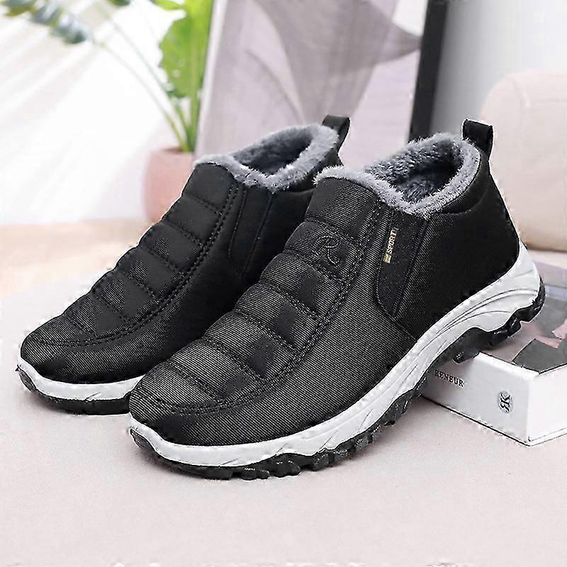 Kış Bezi Ayakkabılar Yaşlı Erkekler Pamuklu Ayakkabılar Orta Yaşlı ve Yaşlı Artı Kadife Kalın Sıcak Pamuklu Botlar Rahat Açık Yürüyüş Ayakkabıları Baba Ayakkabıları