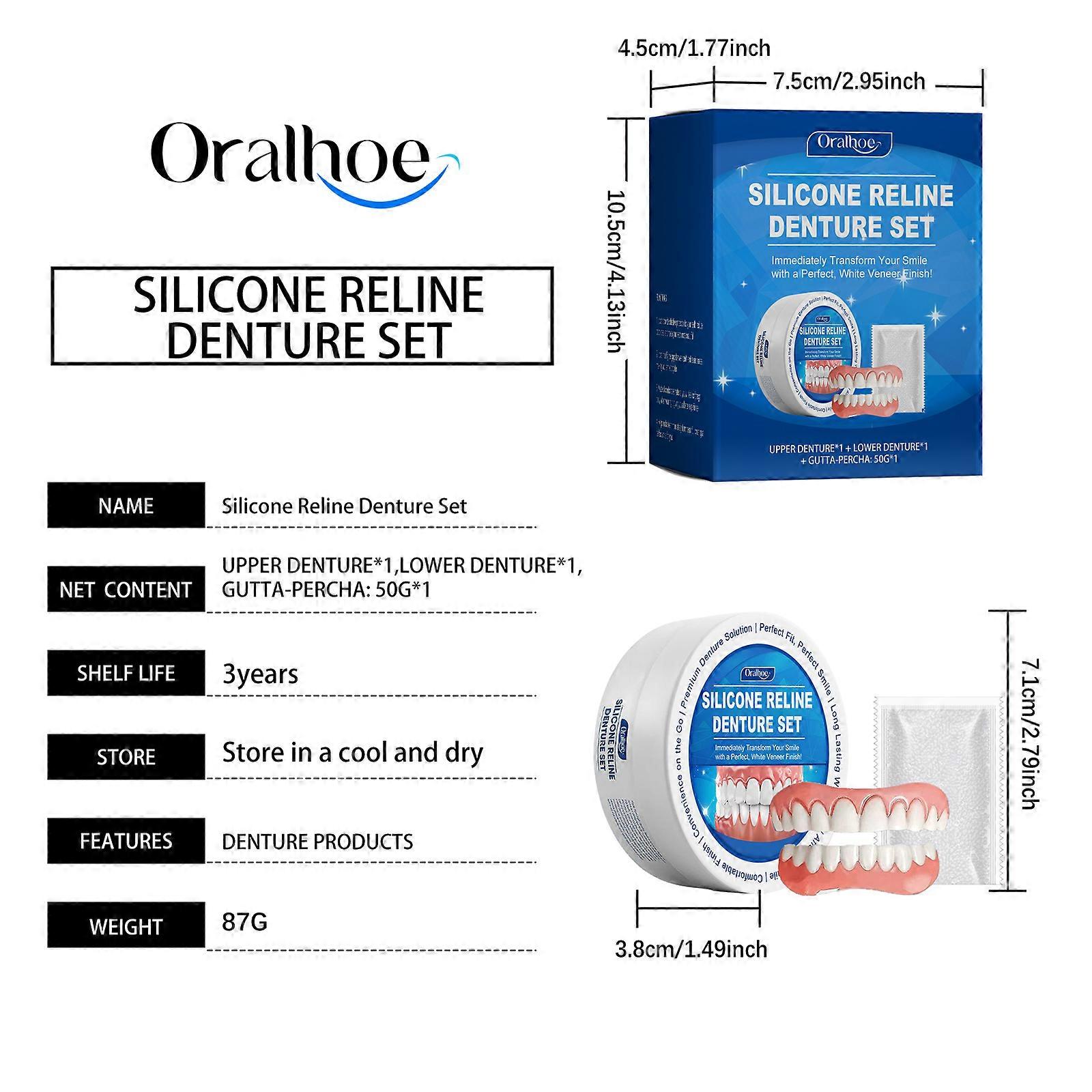 Silicone Denture Set Silicone Material Comfortable Perfect Fit Mouth Cavity No Contain Harmful Substances Not Easily Worn