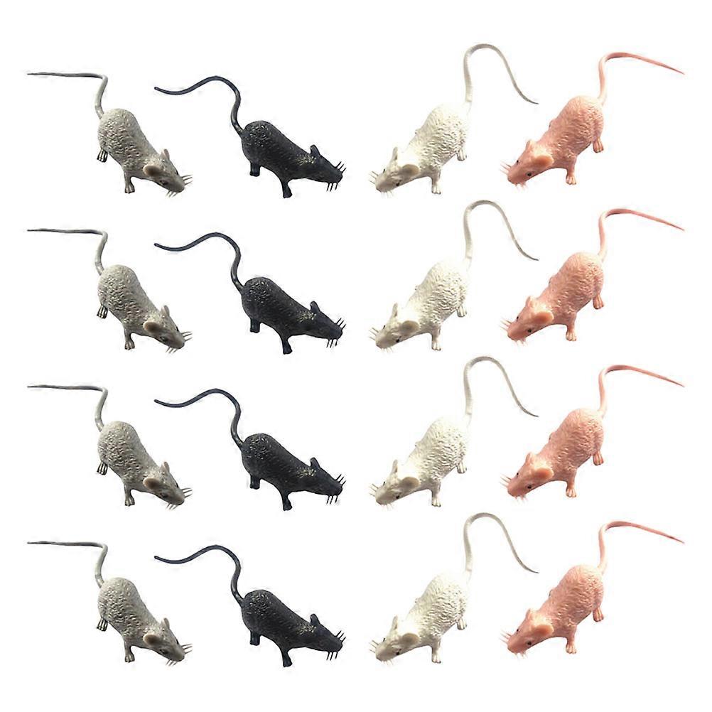 Fake Mouse Figurines for Decor 16Pcs Plastic Miniature Mouse Models