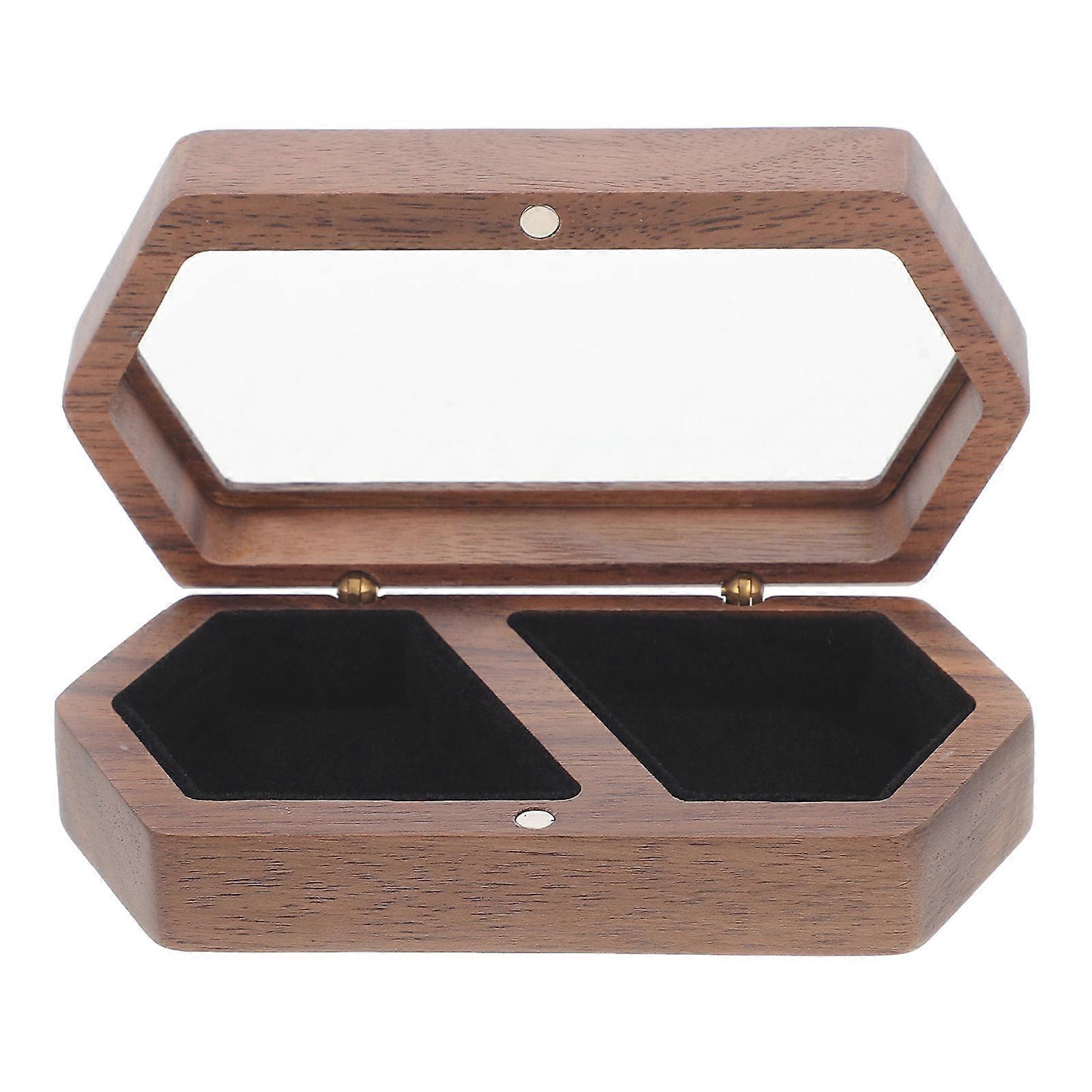 Rectangular Velvet Ring Box Unique Jewelry Placement Box Rustic Style 1Pcs