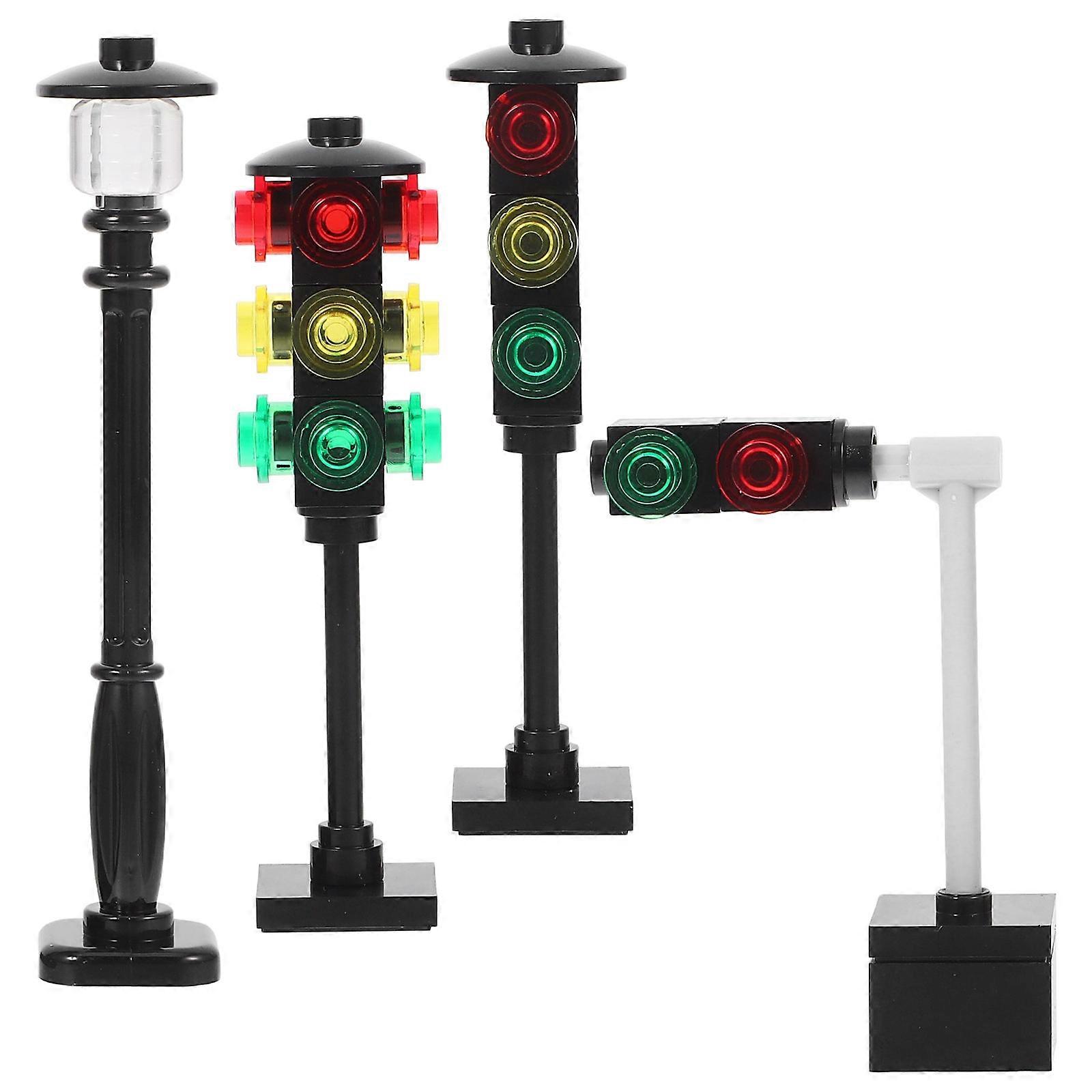 Miniature Traffic Light Toy Signal for Playing Educational Model 4Pcs Set