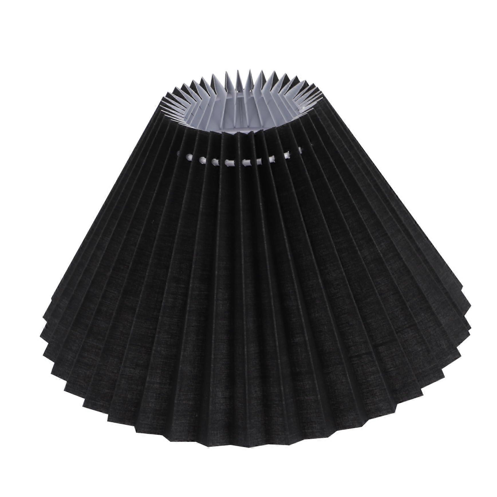 Black Pleated Fabric Lamp Shade for Table and Floor Lamps with Modern Design and Soft Ambient Lighting