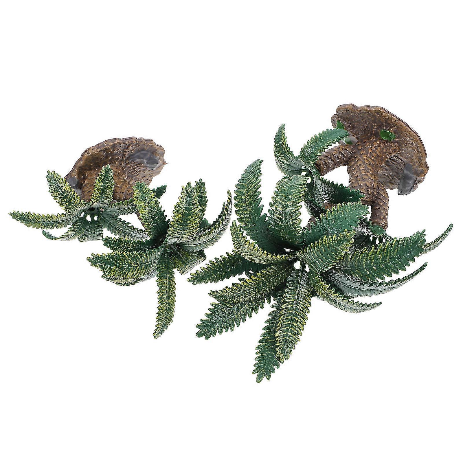 Miniature Sand Table Iron Tree Model for Decoration 2Pcs Green Trees